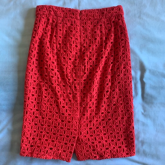 J. Crew Red Crochet No. 2 Pencil Skirt - Picture 2 of 9